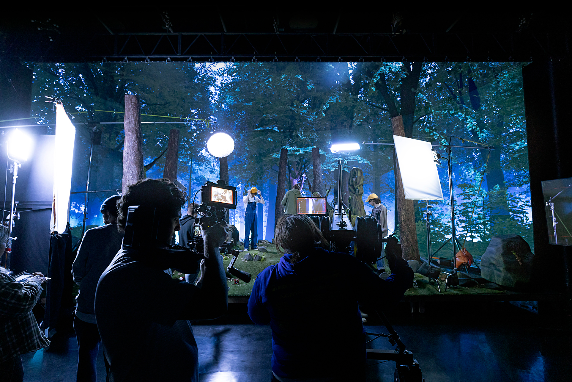 shooting a scene at Savannah Film Studios