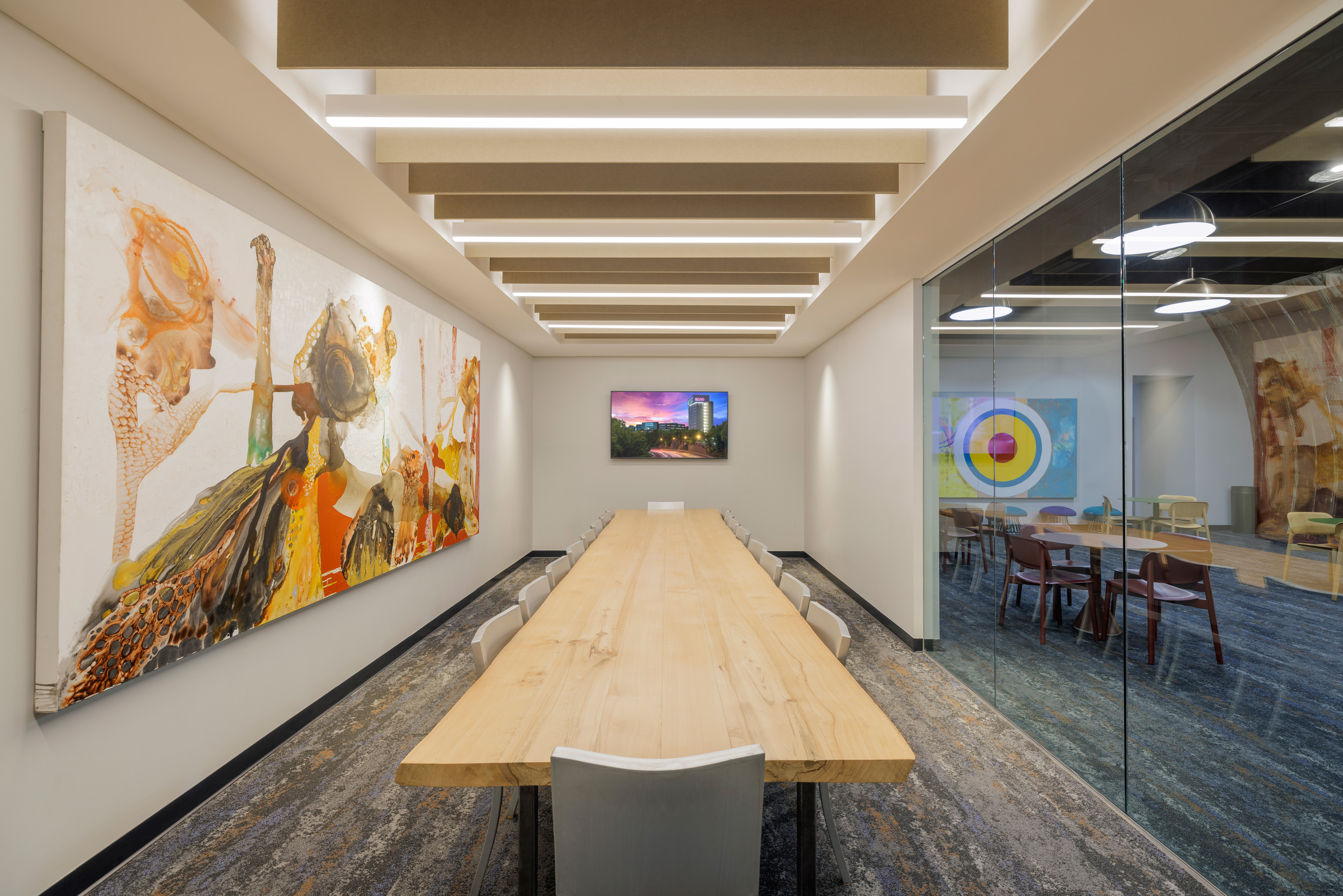 Interior conference table at Atlanta Film Studio