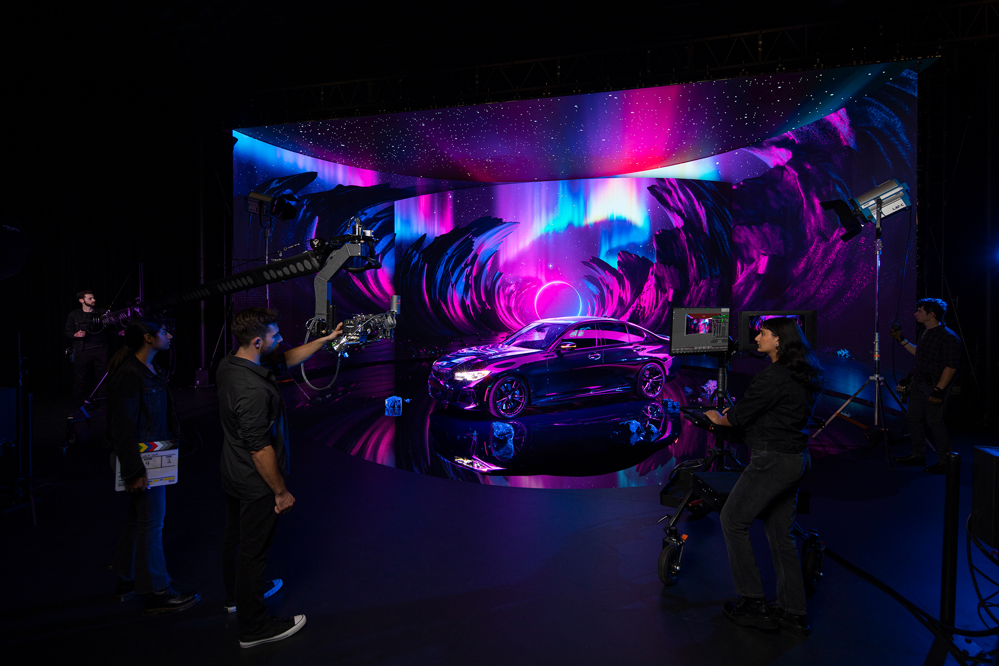 Filming promo for BMW with galaxy effects